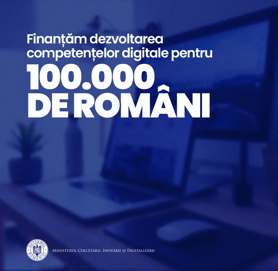 Finanțăm dezvoltarea competențelor digitale pentru 100.000 de români