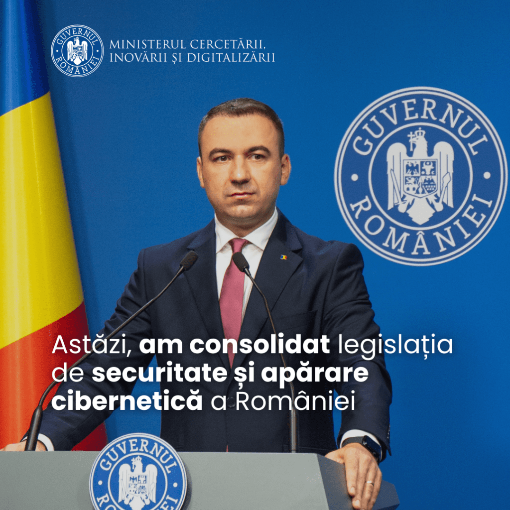 Guvernul României a adoptat consolidarea legislației de securitate și apărare cibernetică a României, inițiată de MCID